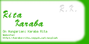 rita karaba business card